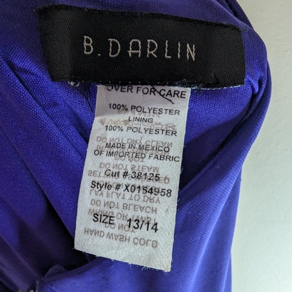 B. Darlin Blue Rhinestone Dress Size 13/14 - Picture 7 of 7